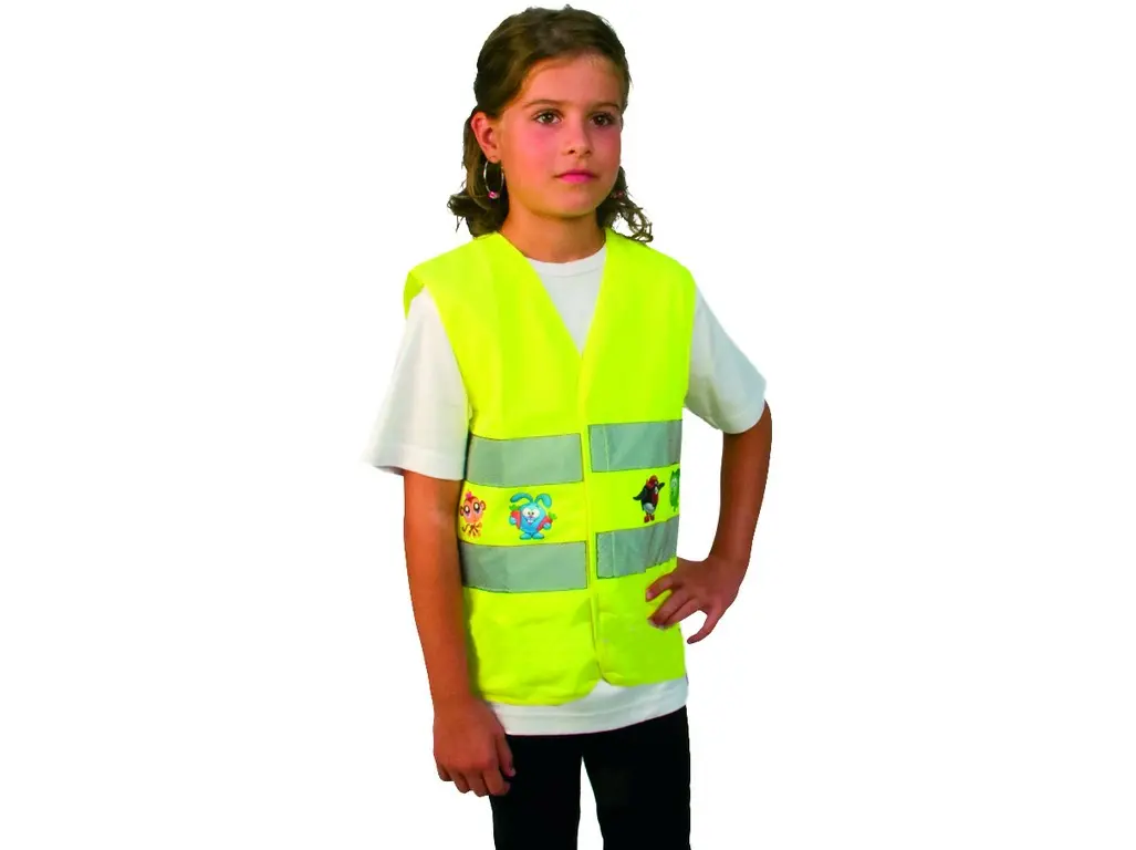 Dětská reflexní vesta TEDDY, žlutá, vel. XS (s obrázky)